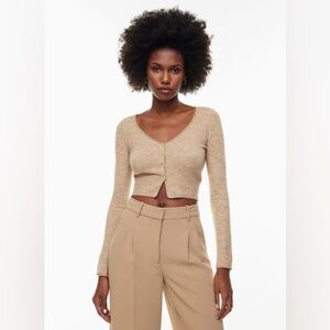 Wilfred cardigan in heather light oatmeal size xs